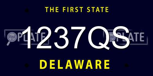 1237QS Delaware License Plate