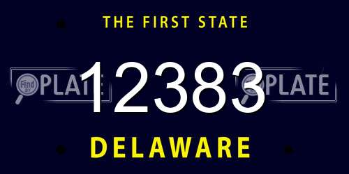12383 Delaware License Plate
