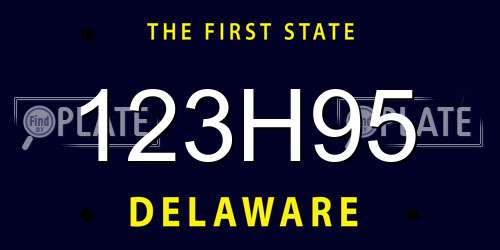 123H95 Delaware License Plate