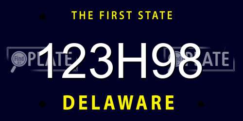 123H98 Delaware License Plate