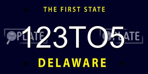 123TO5 Delaware License Plate