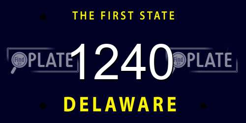 1240 Delaware License Plate
