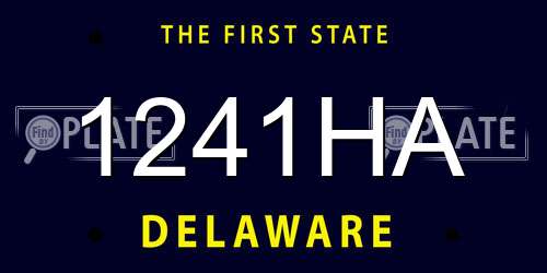 1241HA Delaware License Plate