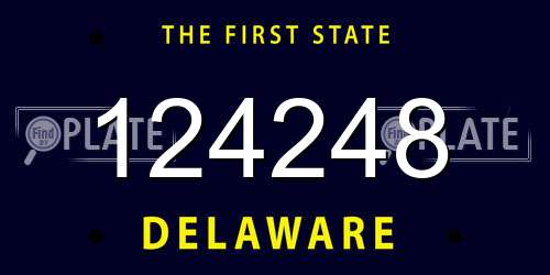 124248 Delaware License Plate