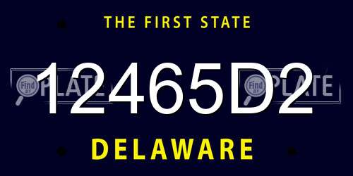 12465D2 Delaware License Plate