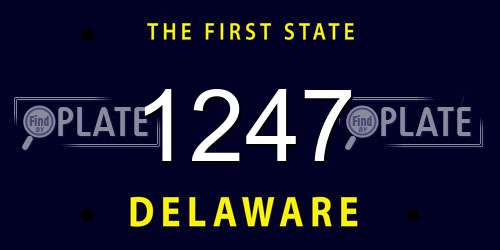 1247 Delaware License Plate