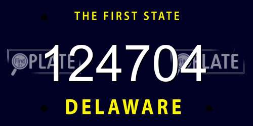 124704 Delaware License Plate