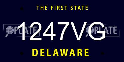 1247VG Delaware License Plate