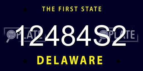 12484S2 Delaware License Plate