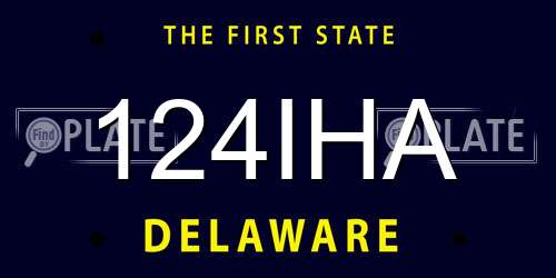 124IHA Delaware License Plate