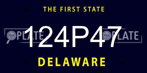 124P47 Delaware License Plate