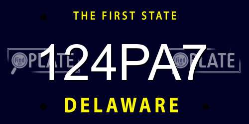 124PA7 Delaware License Plate