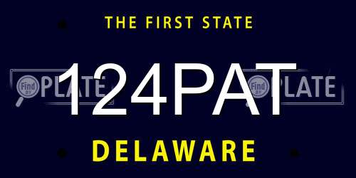 124PAT Delaware License Plate