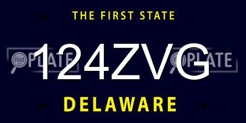 124ZVG Delaware License Plate
