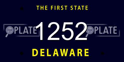 1252 Delaware License Plate