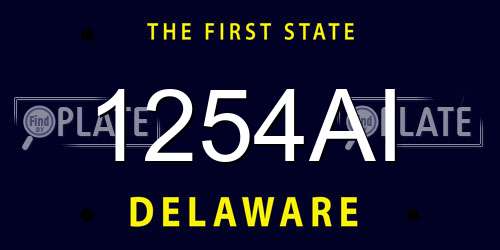 1254AI Delaware License Plate
