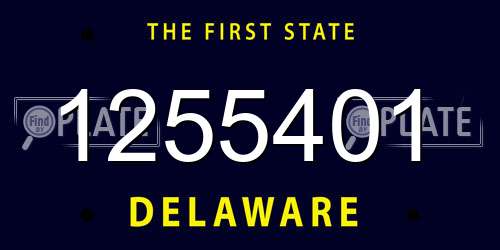 1255401 Delaware License Plate
