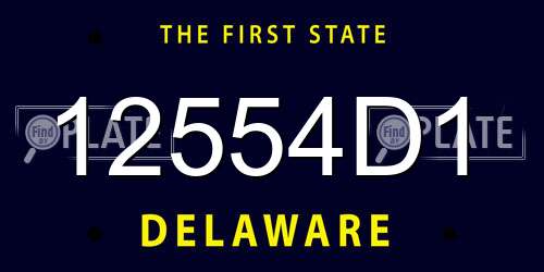 12554D1 Delaware License Plate