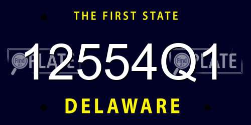 12554Q1 Delaware License Plate