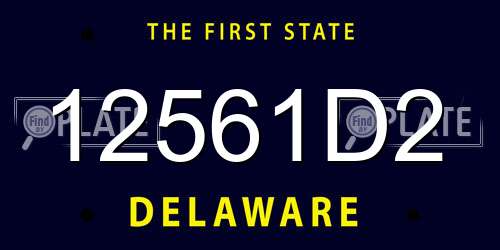 12561D2 Delaware License Plate