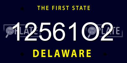 12561O2 Delaware License Plate