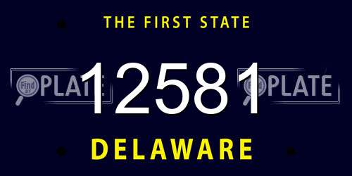 12581 Delaware License Plate