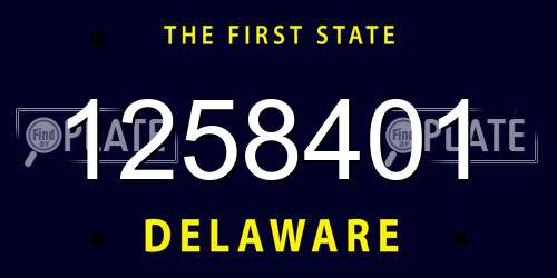 1258401 Delaware License Plate