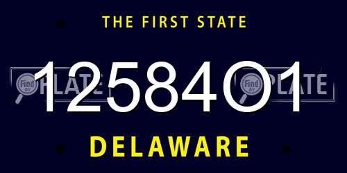 12584O1 Delaware License Plate