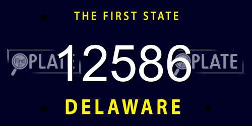 12586 Delaware License Plate