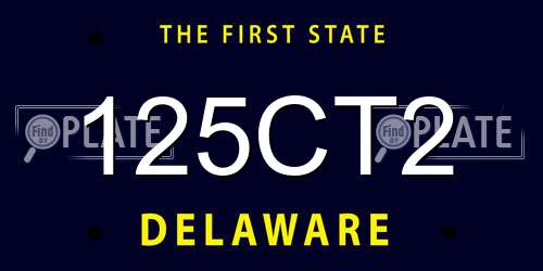 125CT2 Delaware License Plate