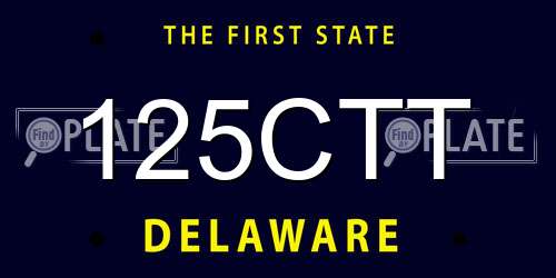 125CTT Delaware License Plate