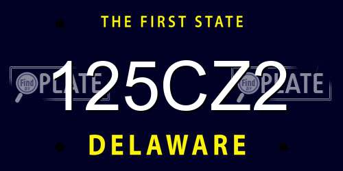 125CZ2 Delaware License Plate