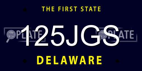 125JGS Delaware License Plate