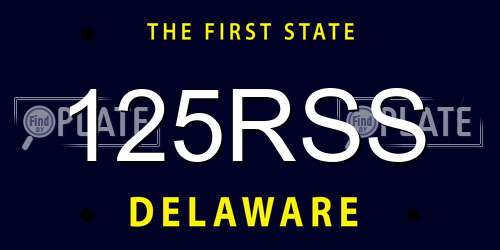 125RSS Delaware License Plate