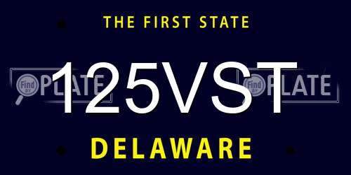 125VST Delaware License Plate