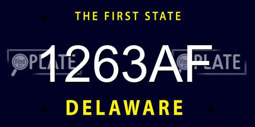 1263AF Delaware License Plate