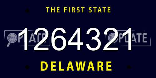 1264321 Delaware License Plate