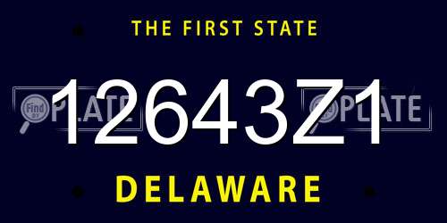12643Z1 Delaware License Plate