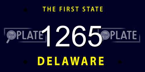 1265 Delaware License Plate