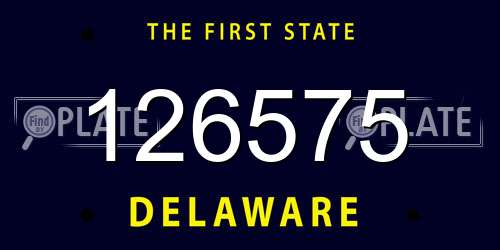 126575 Delaware License Plate