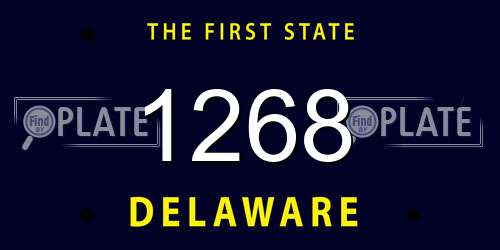 1268 Delaware License Plate