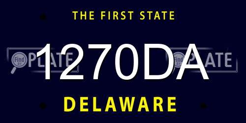 1270DA Delaware License Plate