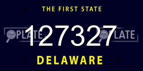 127327 Delaware License Plate