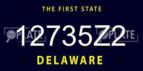 12735Z2 Delaware License Plate