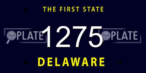 1275 Delaware License Plate
