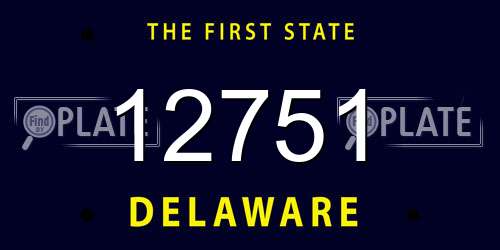 12751 Delaware License Plate