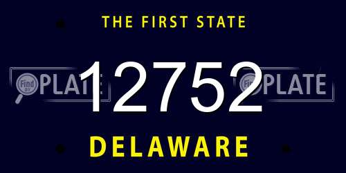 12752 Delaware License Plate