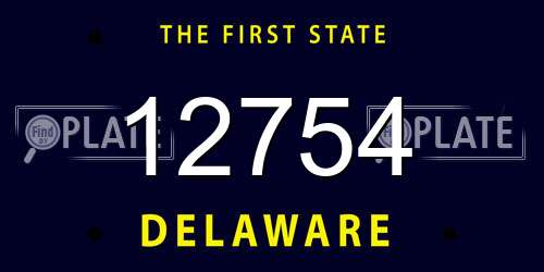 12754 Delaware License Plate