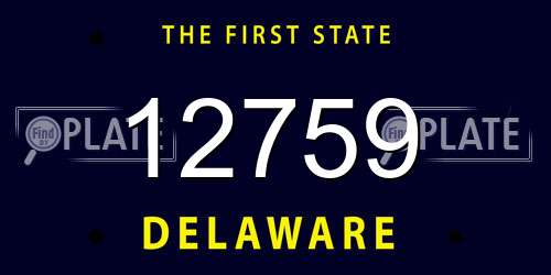 12759 Delaware License Plate
