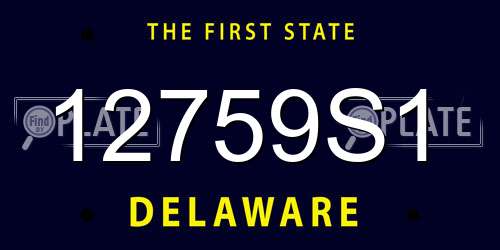 12759S1 Delaware License Plate